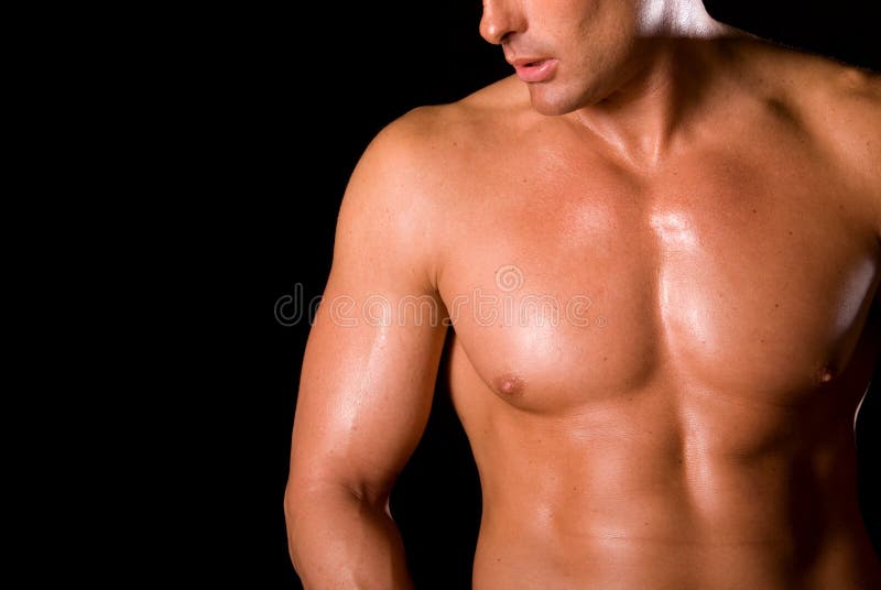 Toned chest. stock image. Image of tight, brown, muscular 4765443