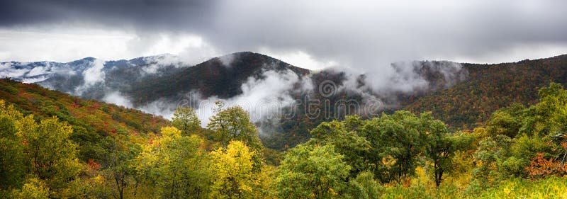 Scenic Blue Ridge Parkway Appalachians Smoky Mountains autumn Landscape. Scenic Blue Ridge Parkway Appalachians Smoky Mountains autumn Landscape