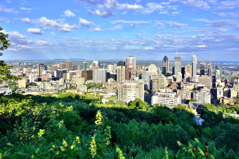 Toneelpanorama van Montreal in Quebec, Canada stock fotografie Toneelpanorama van Montreal in Quebec, Canada stock fotografie