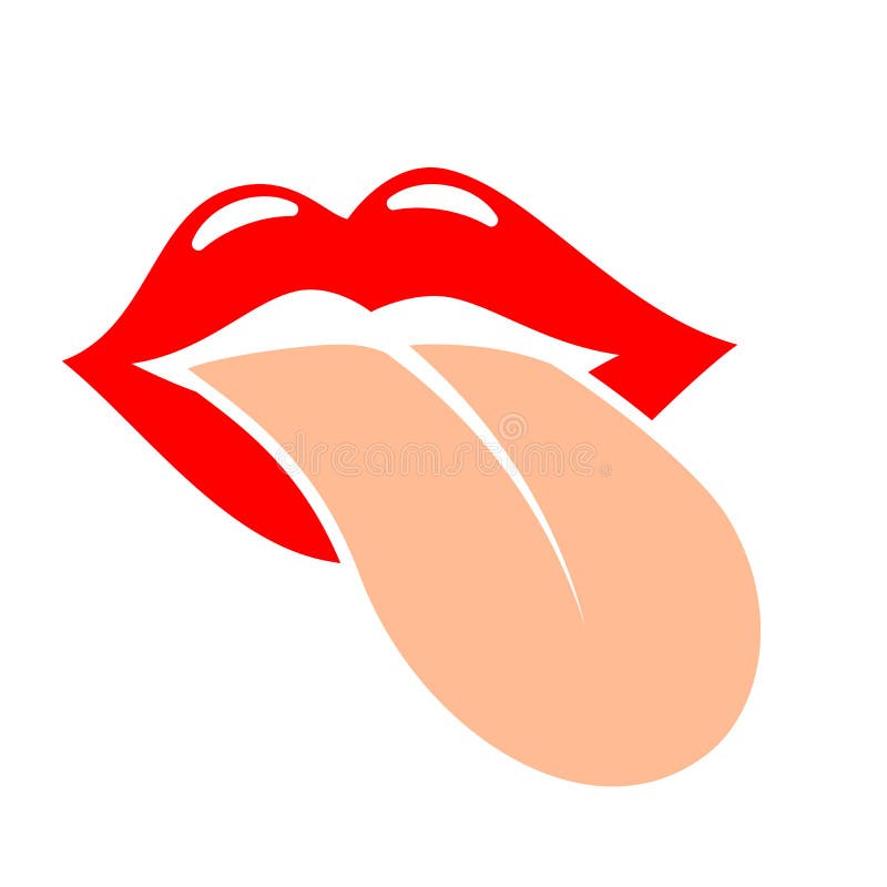 Silhouette Of A Woman Sticking Out Tongue Stock Illustration