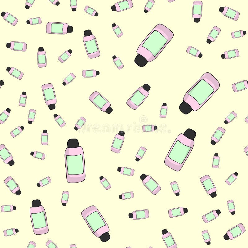 Tonic Bottle Seamless Pattern with Label Stock Vector Illustration of lotion, pattern 177695524