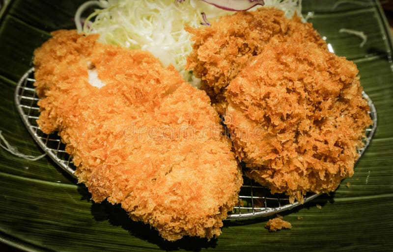 Tonkatsu the Tonkatsu Cut into Pieces is the Food of Japan Stock Image