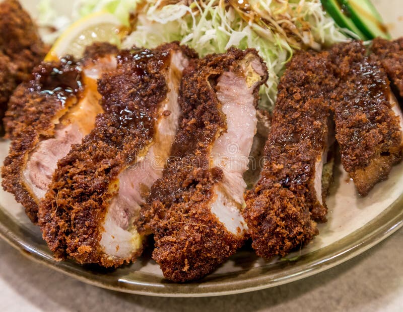 Tonkatsu Japanese Pork Cutlet Deep Fried with Rice Set Stock Photo Image of fresh, japan