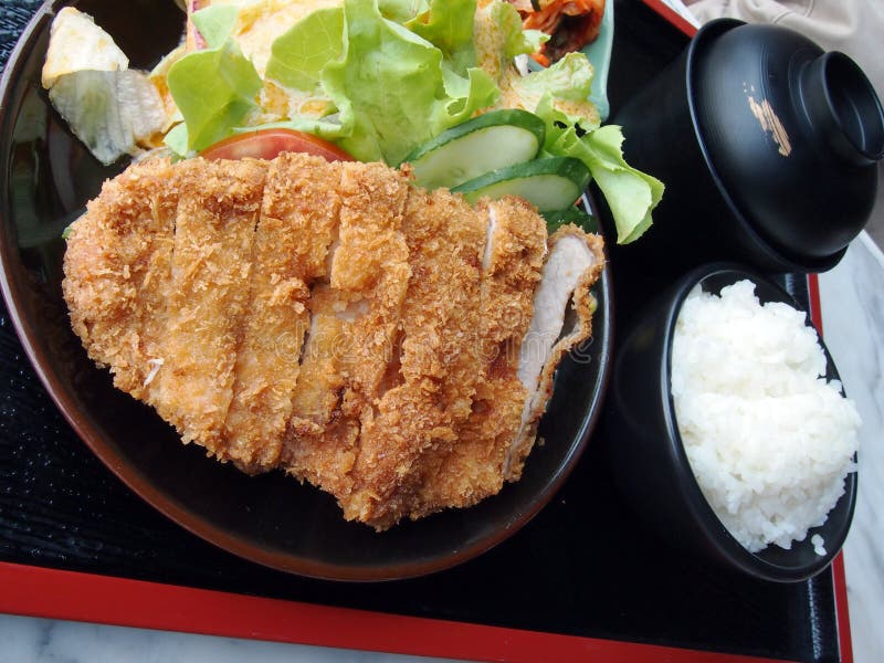 Tonkatsu set stock image. Image of breaded, restaurant 24616917