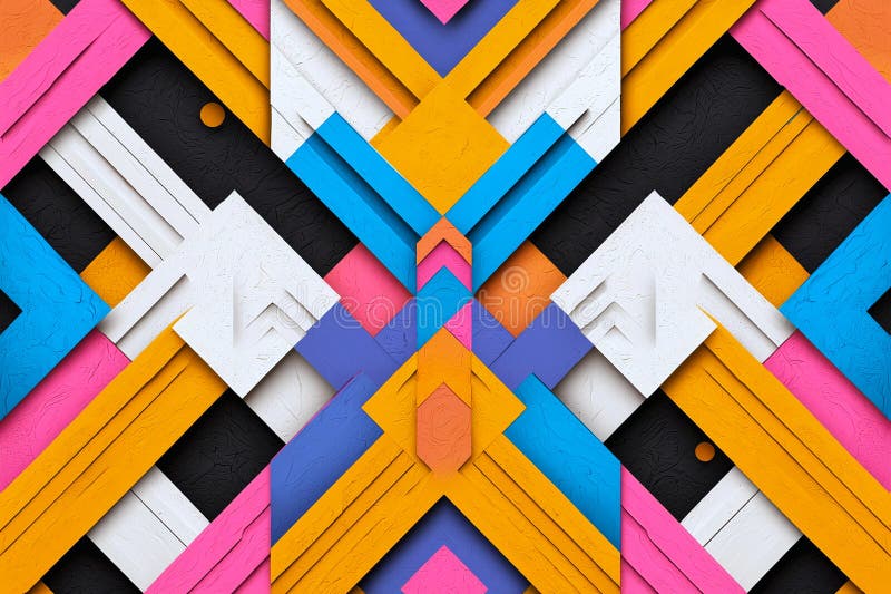 Tonos de neón vibrante forman patrones fractales kaleidoscópicos simetría abstracta geometría futurista generada ai libre illustration