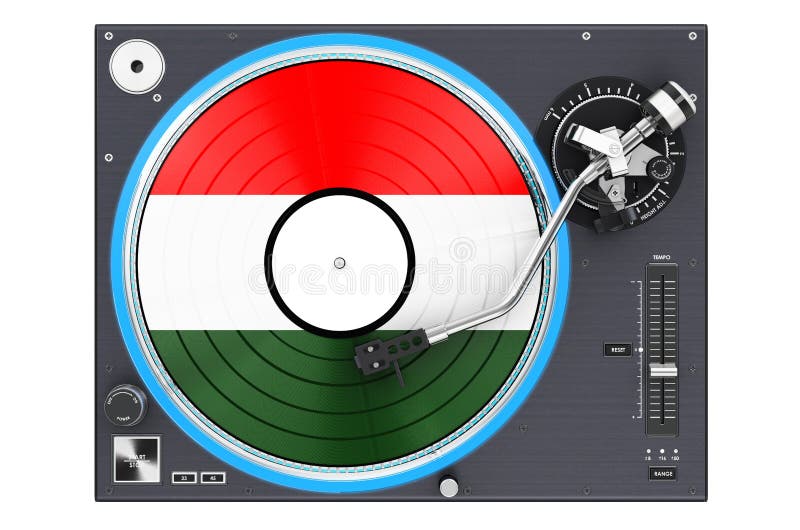 Tonträgerschaltung mit ungarischer Flagge 3d-Darstellung
