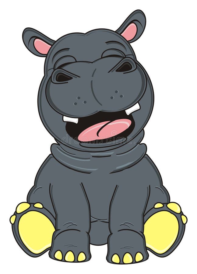 Hippo in Cap with Opened Mouth Stock Illustration - Illustration of kind,  overweight: 79953929