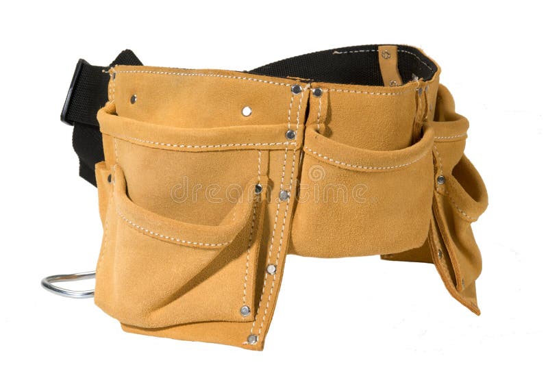 Suede leather tool belt stock image. Image of protective 10340997