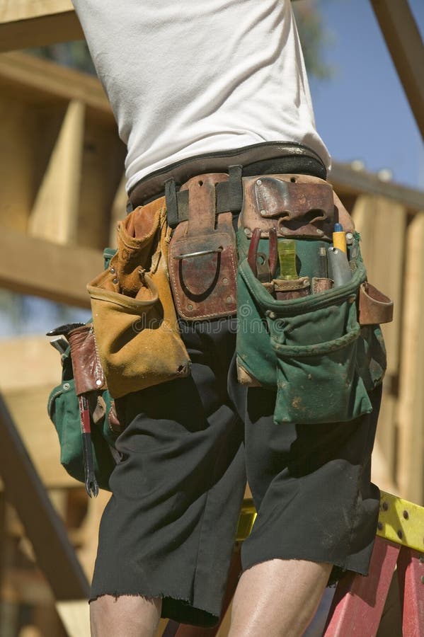 Tool belt of carpenter editorial photography. Image of male - 25968687