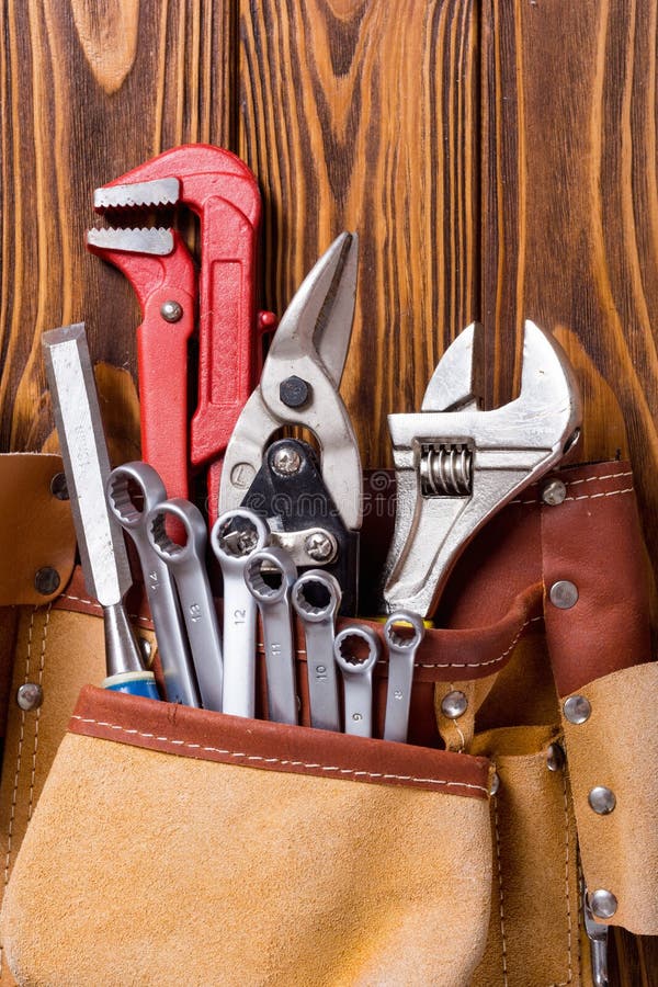 Tool belt with hand tools stock photo. Image of building 159518376