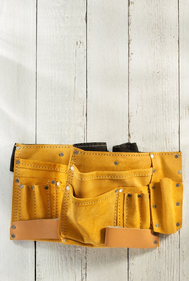 Tool belt on wood stock photo. Image of tape, repairman 77853088