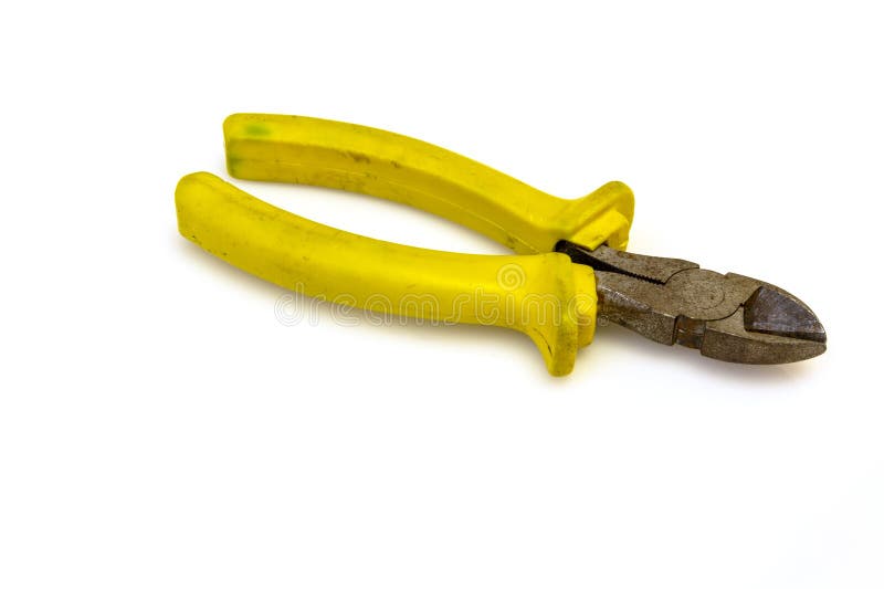Tool Close Up of Wire Cutter on White Background Stock Photo Image of