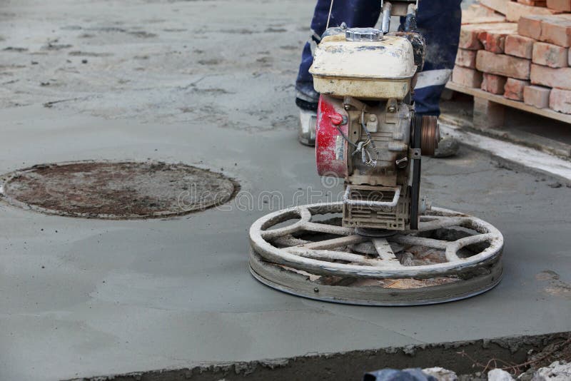 Tool for Smooth Concrete Surface Stock Photo - Image of trowel