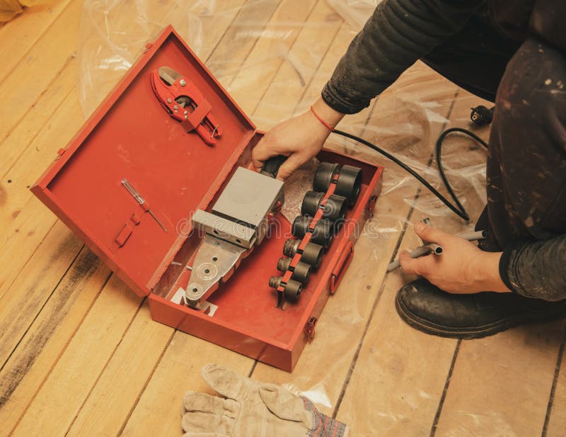 Tool in a Suitcase at a Construction Site Stock Image Image of coffer