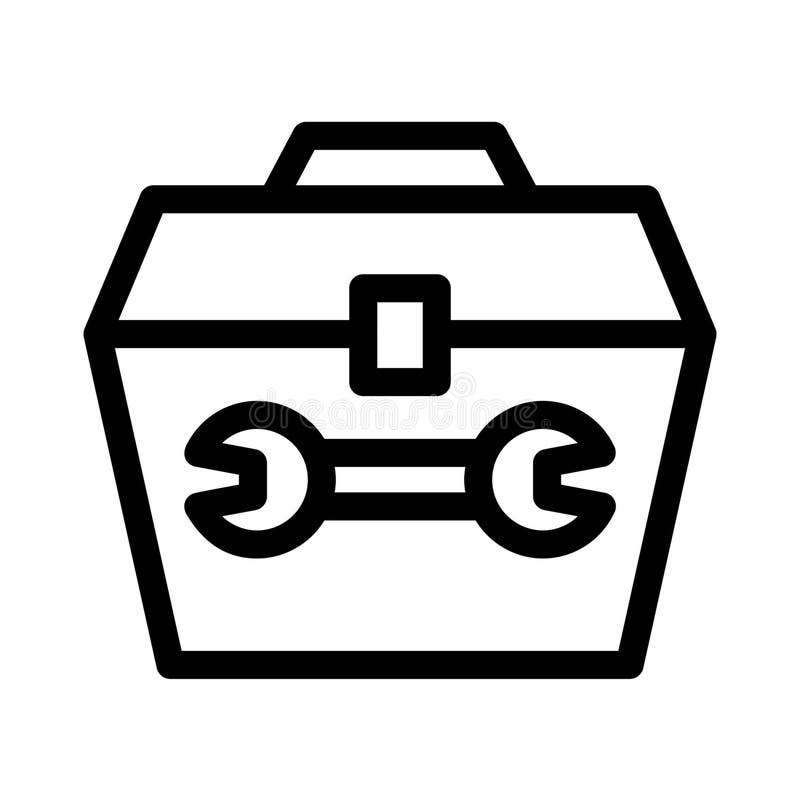 Toolbox Equipment Vector Line Icon Stock Vector Illustration of