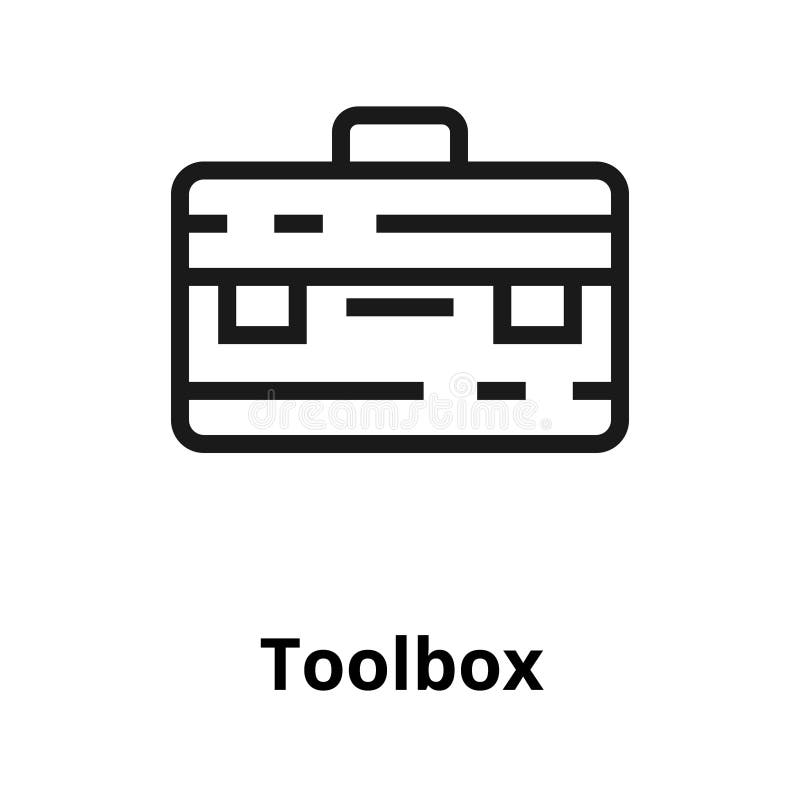 Toolbox Line Sketch Icon Isolated on White Background. Tool Box Sign