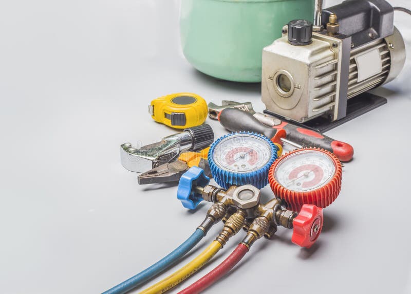 Air Conditioning Tool Store. Stock Photo Image of checking