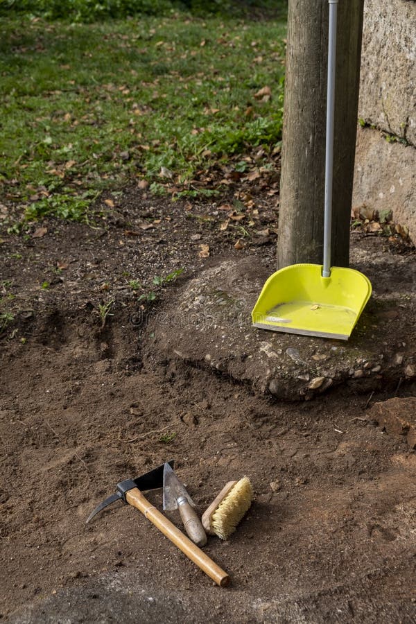 Tools in an Archaeological Excavation Stock Photo Image of metal