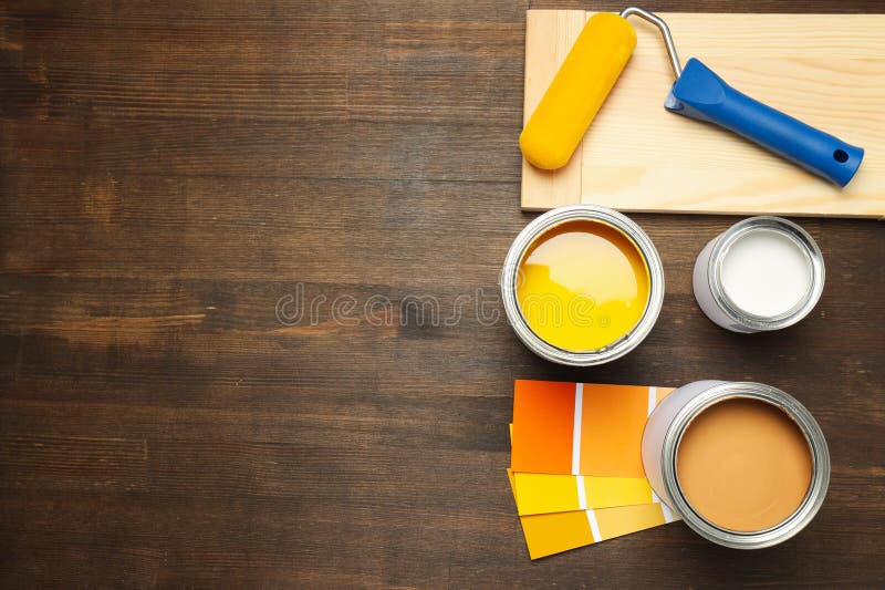 Tools for Art and Repairing Paint, Space for Text Stock Photo Image