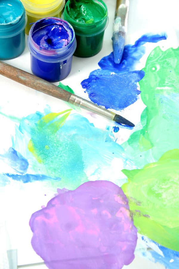 Tools of the artist: paints, brush