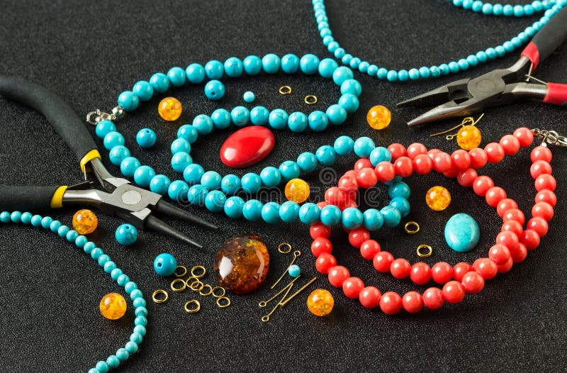 Tools with Beads and Wire for Craft Stock Image Image of jewelry