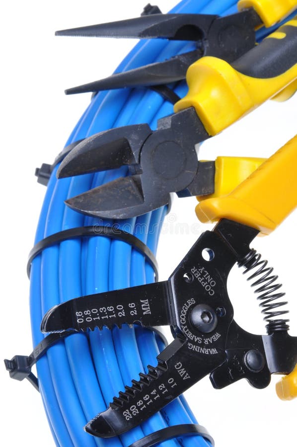 Tools and Cable for Electrical Installation Stock Image Image of