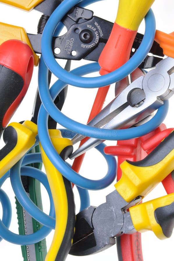 Tools and Cable Used in Electrical Installations Stock Image Image of