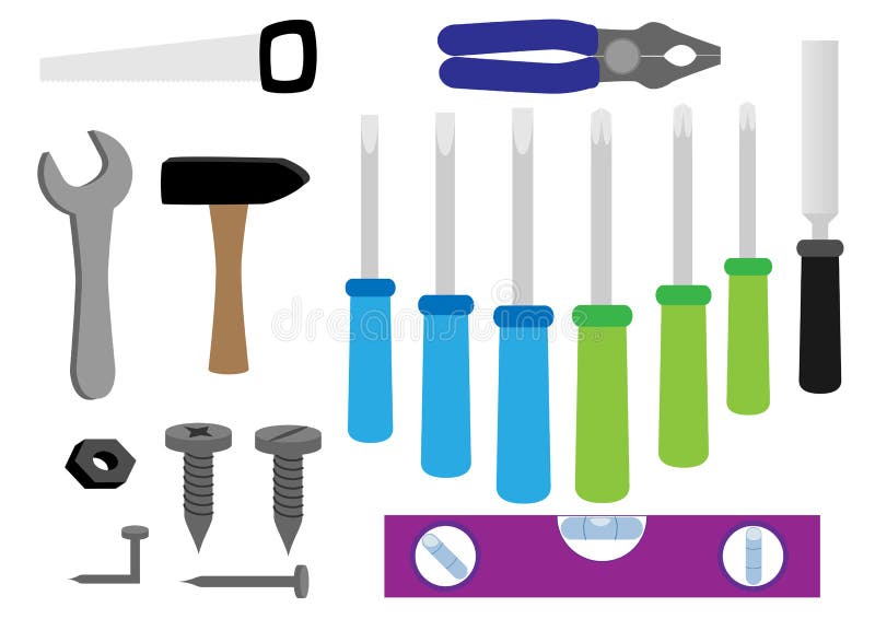Tools collection isolated royalty free illustration