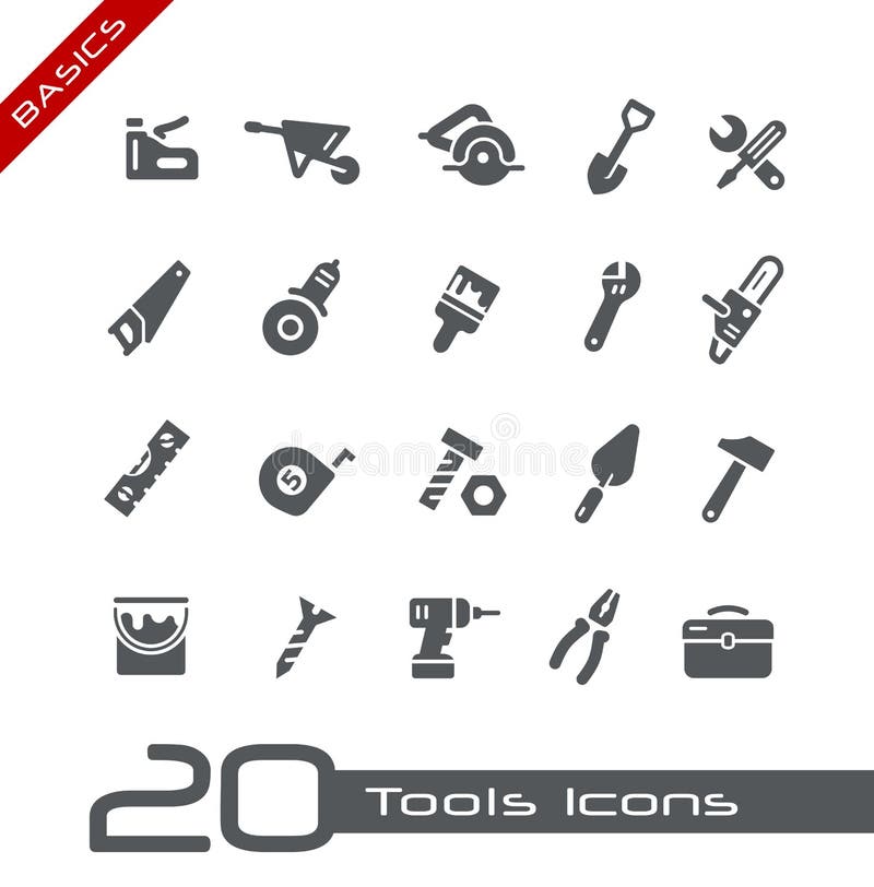 Tools Icons Basics stock vector. Illustration of 49415906