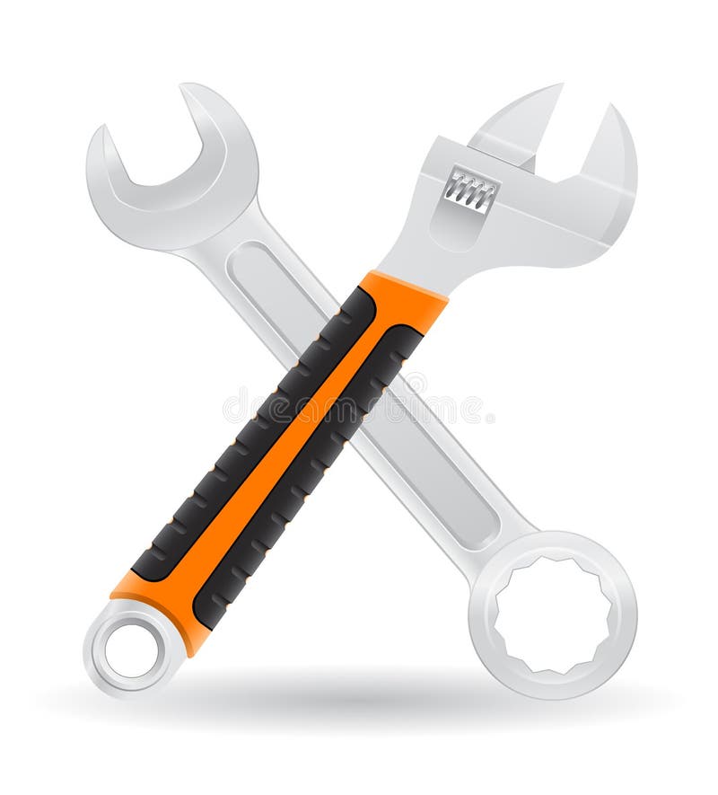 Tools spanner and wrench icons vector illust
