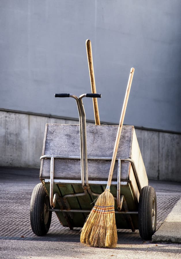 Tools of a street cleaner stock photo. Image of street 35202018