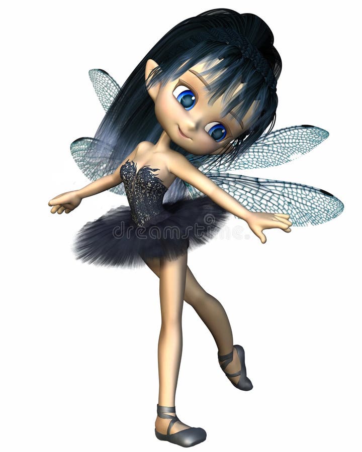 Toon Dragonfly Ballerina Fairy - Blauw royalty-vrije illustratie Toon Dragonfly Ballerina Fairy - Blauw royalty-vrije illustratie