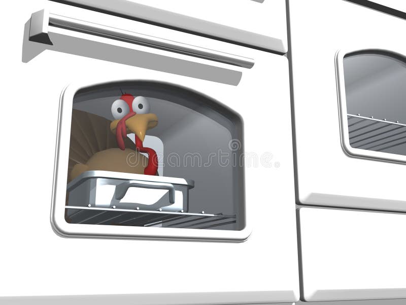 Toon Thanksgiving Turkey in Oven