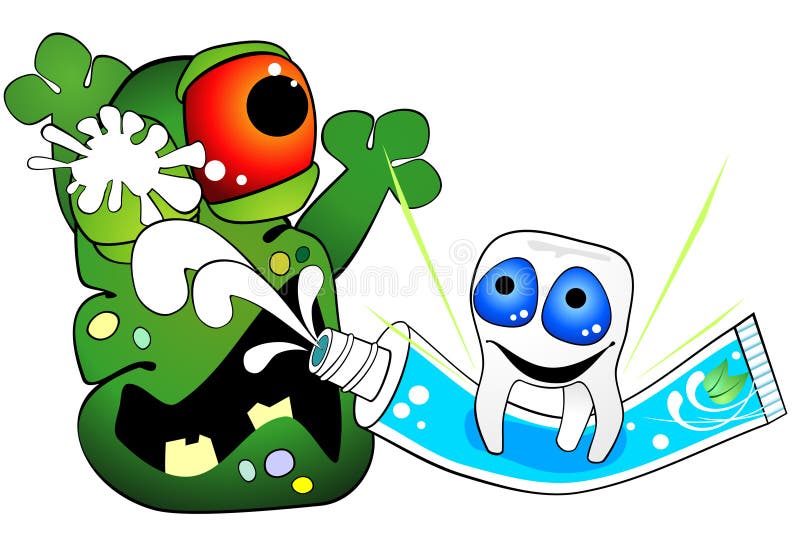 Tooth Is Against Germ Of Caries Stock Vector - Illustration: 18938123