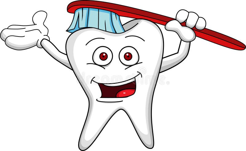 Tooth with brush stock vector. Illustration of happy - 21762401