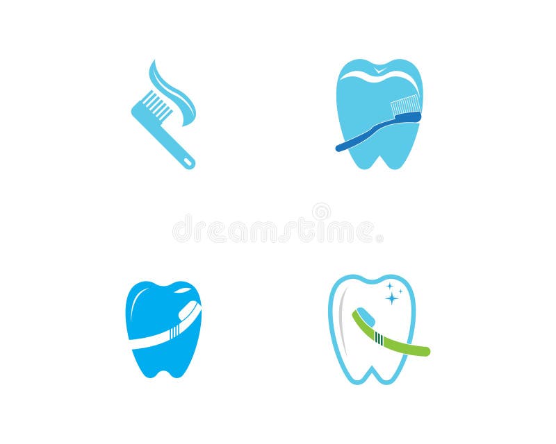 Tooth Brush Health Dental Icon Logo Vector Stock Vector Illustration