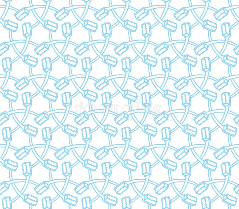 Tooth brush illustration blue color seamless pattern