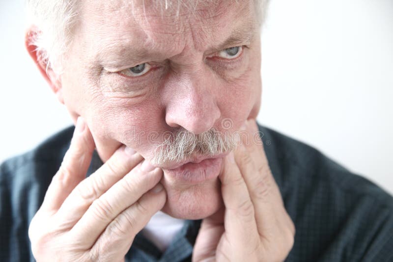Tooth or Cheek Pain in Older Man Stock Image Image of