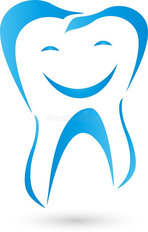 Tooth with Face, Smile, Dentist and Tooth Logo Stock Vector