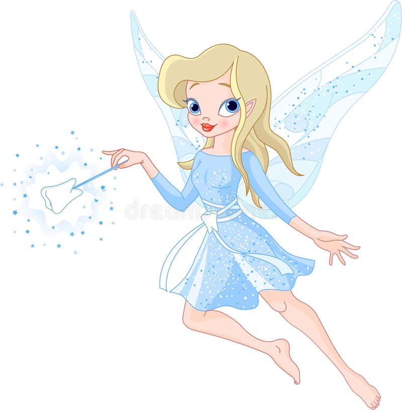 Tooth fairy with magic wand