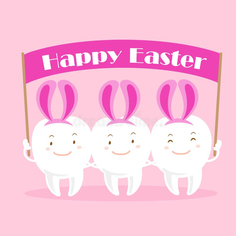 Tooth with happy easter stock vector. Illustration of healthy 89106942