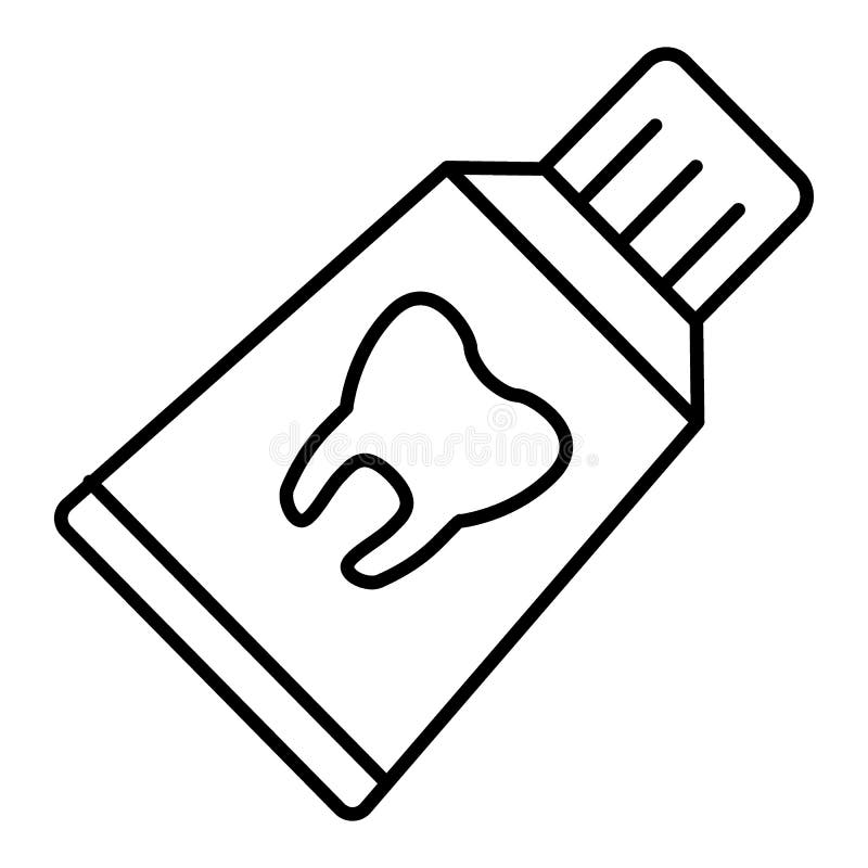 Tooth Paste Outline Icon. Dental Care Concept. Vector Icon Isolated on