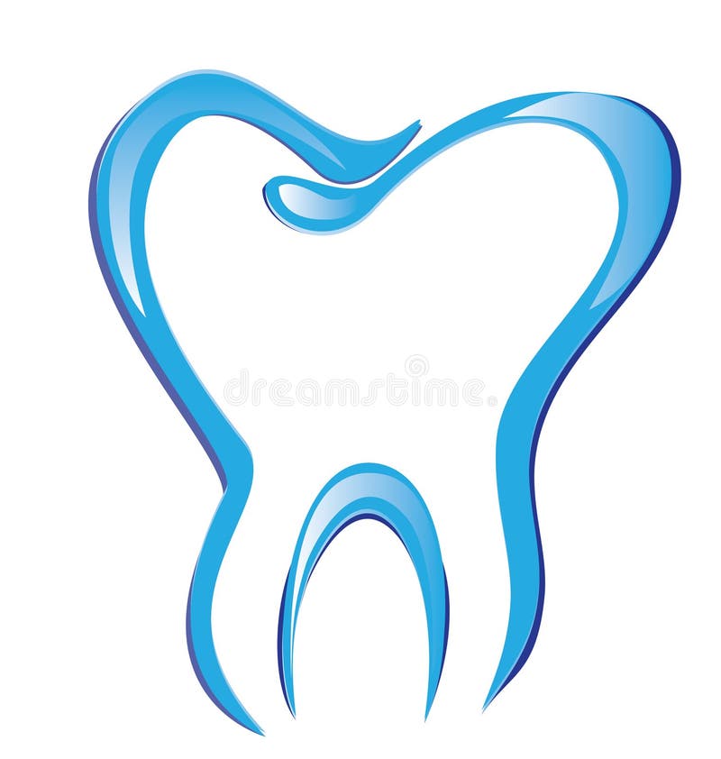 Dente forma stilizzata con le ombre vettoriali 