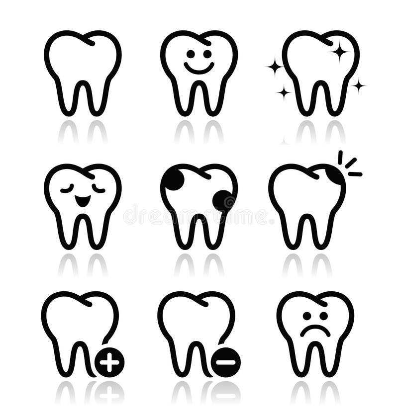 Tooth , teeth icons set stock illustration