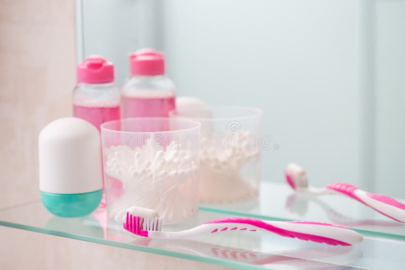 Toothbrush in the bathroom stock image. Image of closeup 89847201