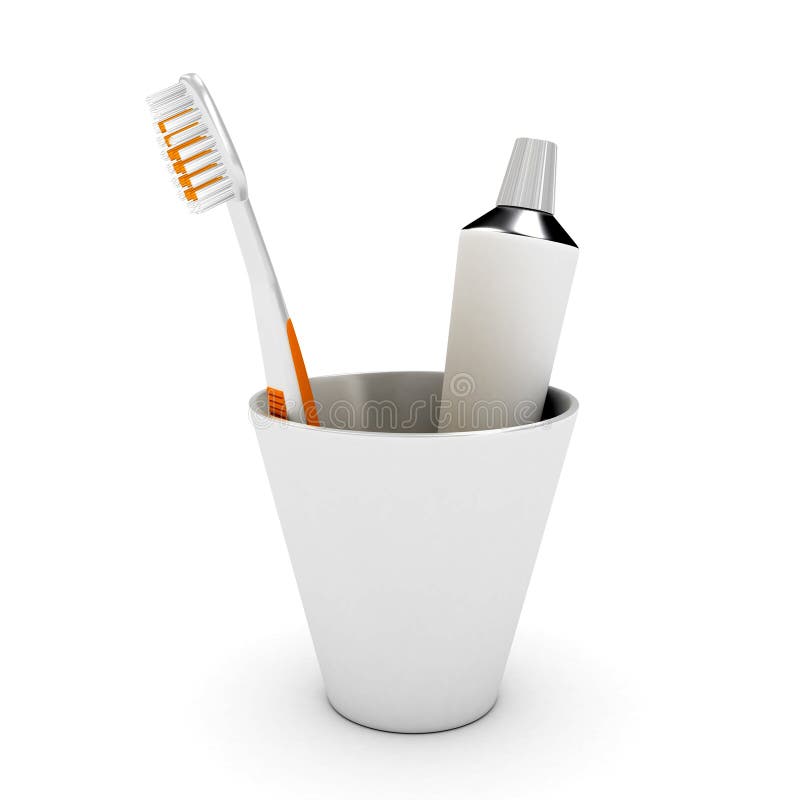 Toothbrush ed inserimento in protezione illustrazione di stock Toothbrush ed inserimento in protezione illustrazione di stock