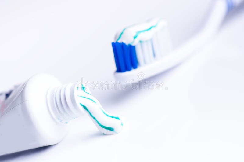 Toothbrush Isolated on a White Background with Reflection and