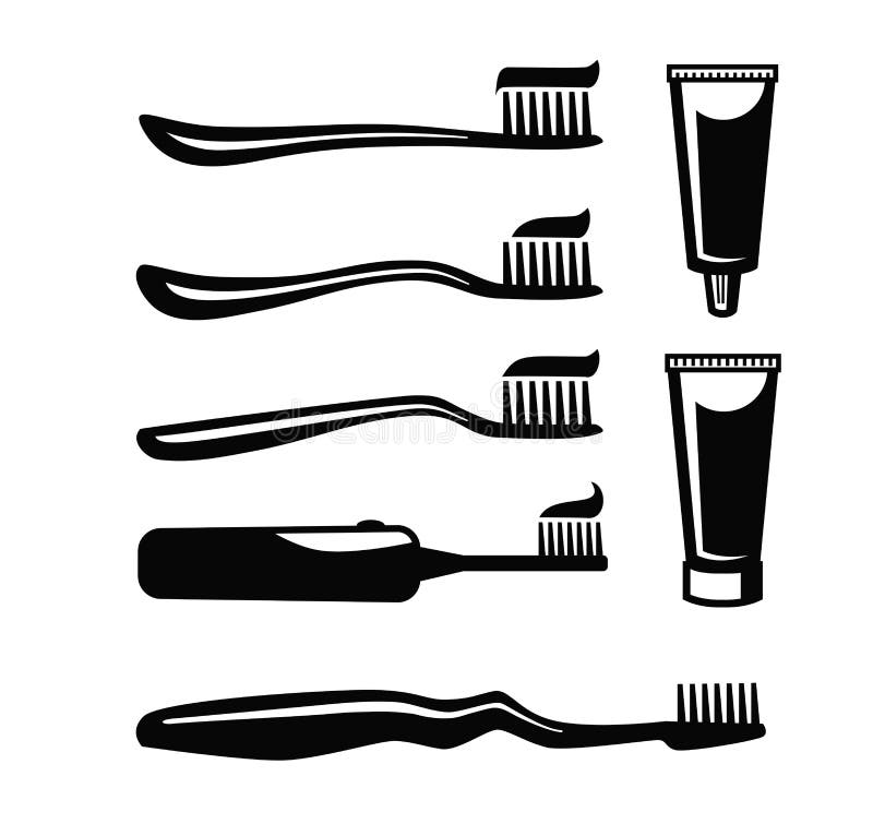 Toothbrush With Paste vector royalty free illustration