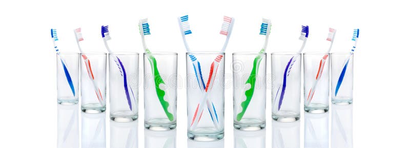 Toothbrushes and glasses