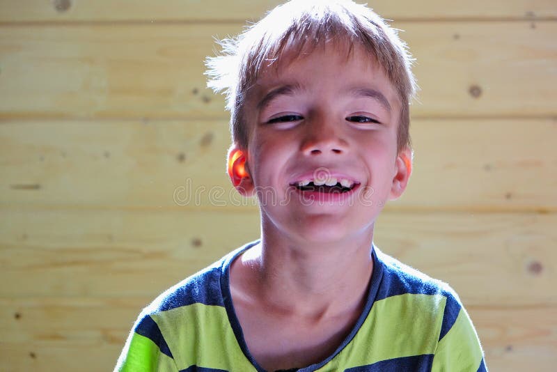 Toothless smiling boy